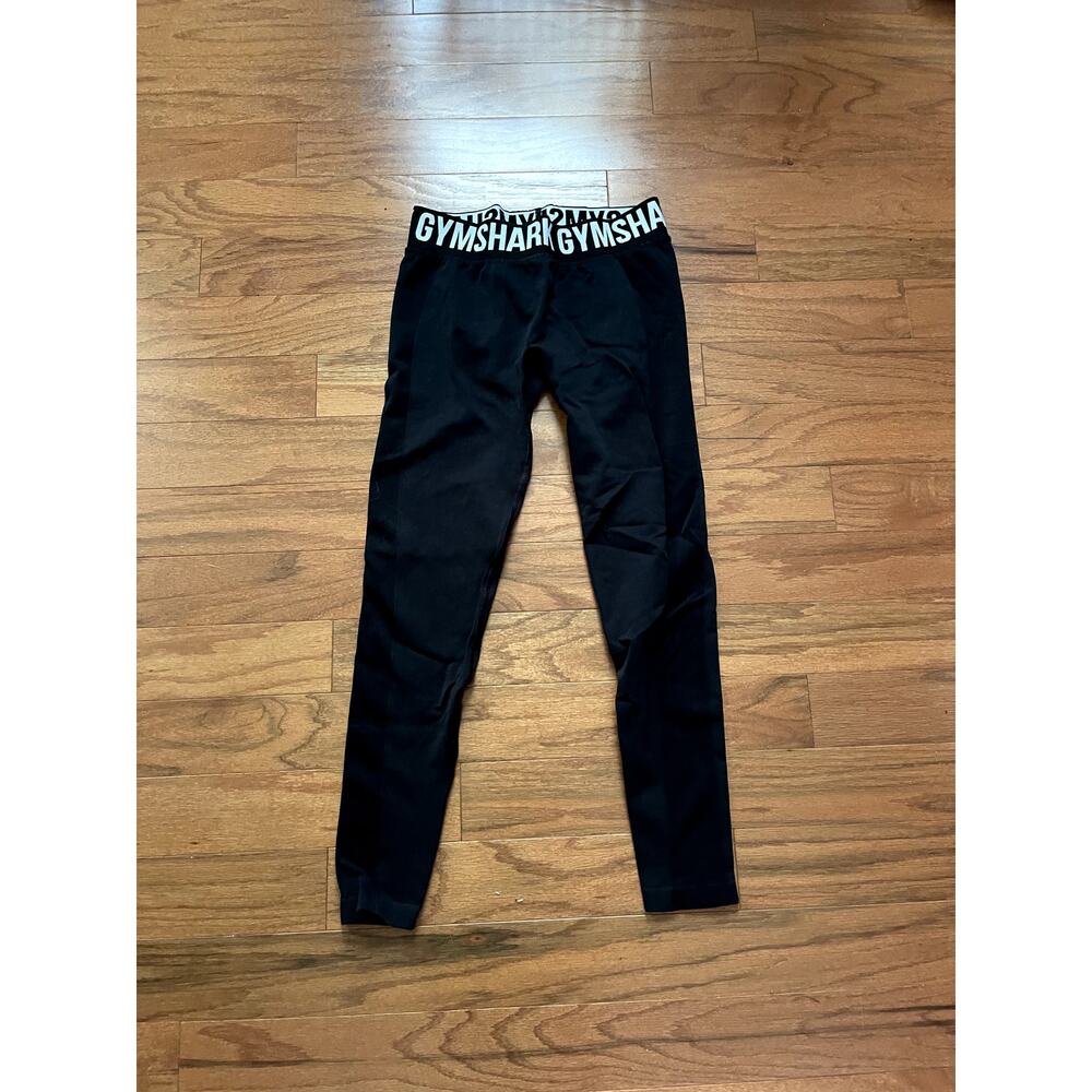 Gymshark Black with White Low Rise Full Length Leggings Size Small